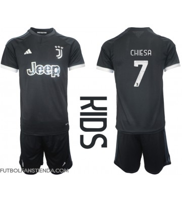 Juventus Federico Chiesa #7 Tercera Equipación Niños 2023-24 Manga Corta (+ Pantalones cortos)